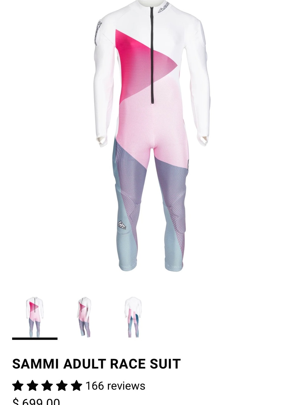 Kids One-Piece Race Suit - White & Pink Colorblock
